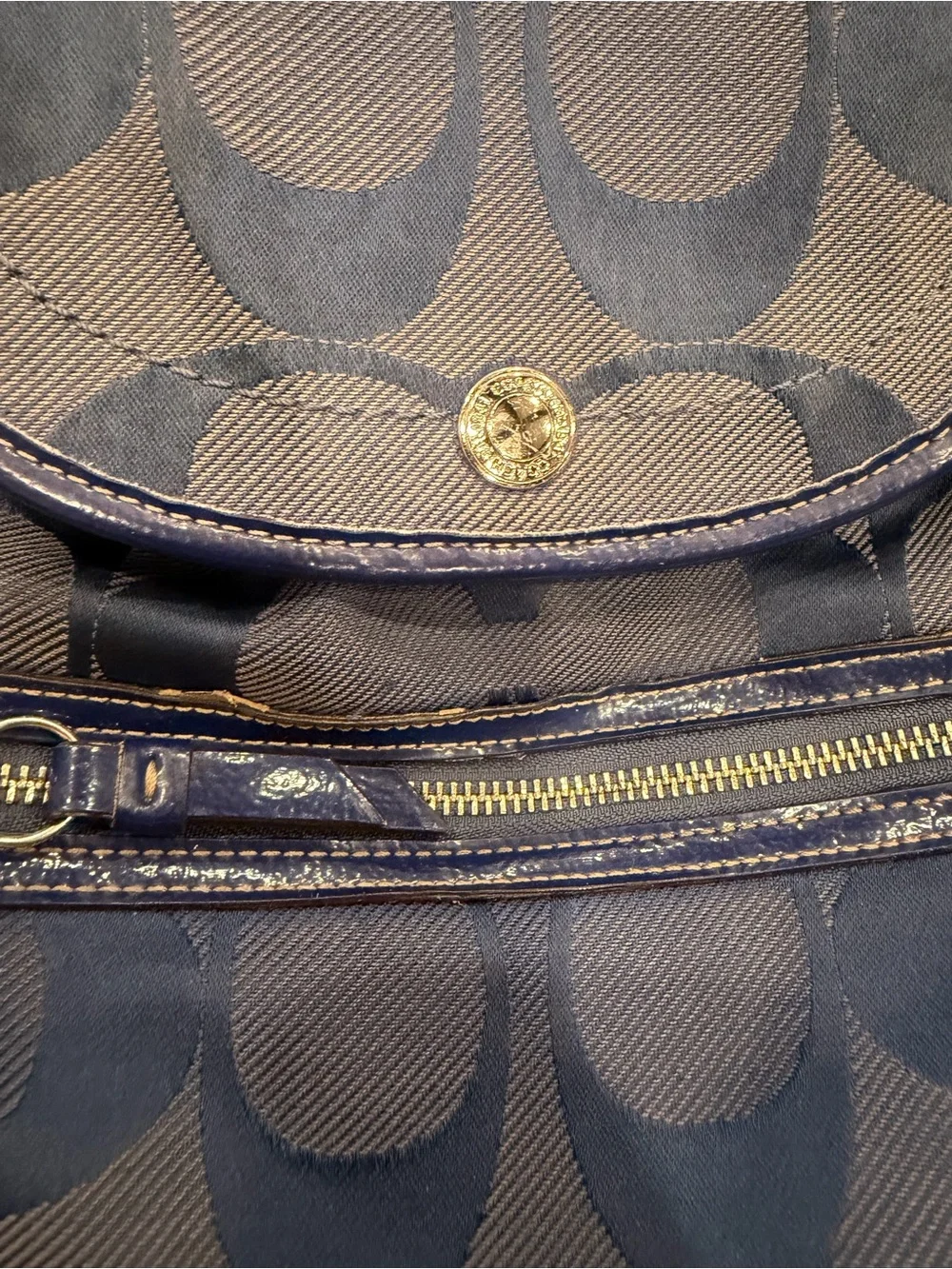 Coach Blue Signature C Canvas Backpack